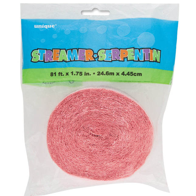 Guirlande en crêpe rose clair 24m