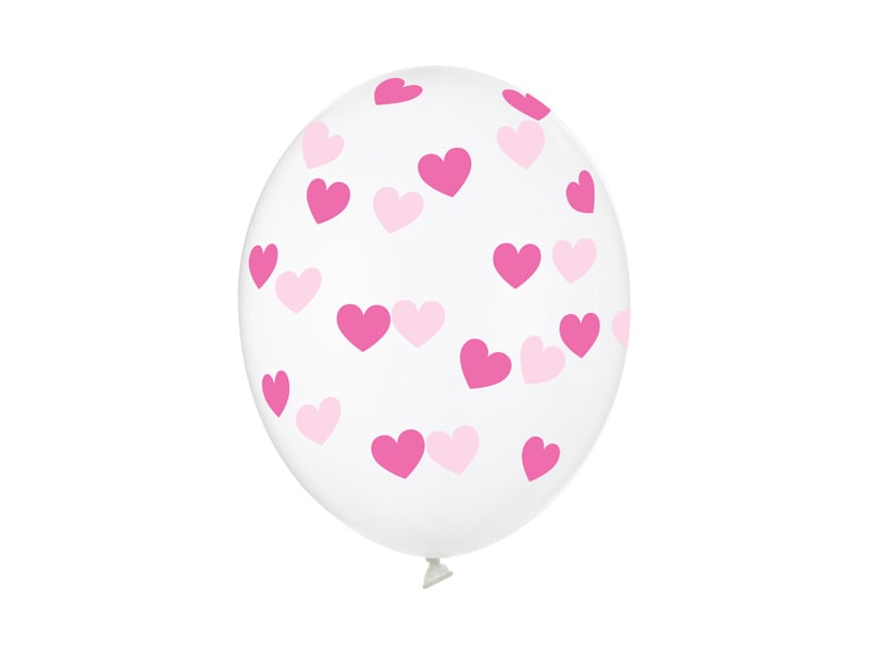 Ballons transparents Cœurs roses