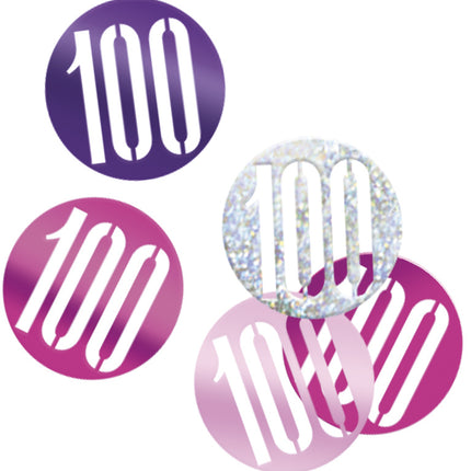 Confetti de table 100 ans Rose 14gr