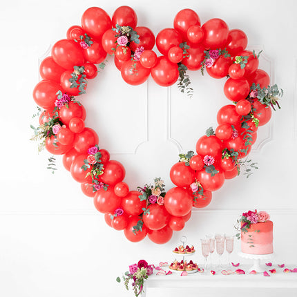 Ballon Bow Heart Red 5 pieces