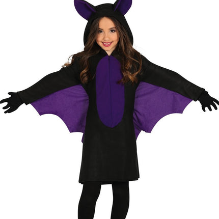 Costume d'Halloween chauve-souris fille violet