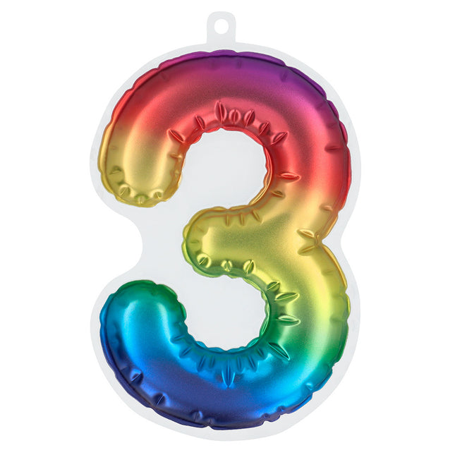 Ballon de baudruche arc-en-ciel 3 ans 20cm