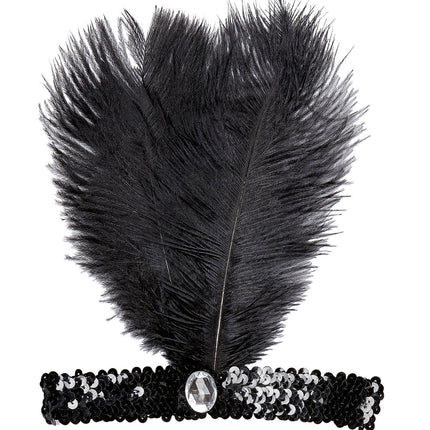 Bandeau noir avec plume
