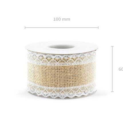 Ruban de toile de jute Dentelle 5cm 5m