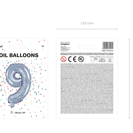 Ballon de baudruche Figure 9 Holographique 35cm
