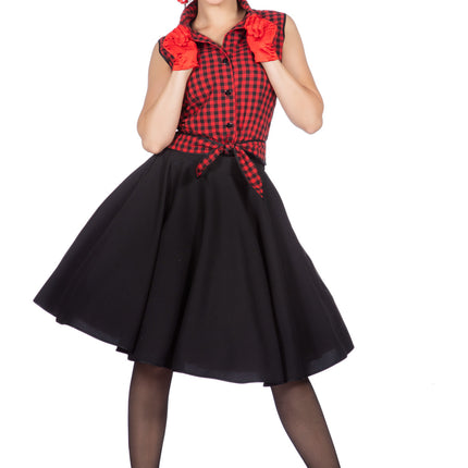Rock N Roll 50S Robe Noir Rouge Dames