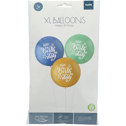 Ballons Happy Birthday 80cm 3pcs