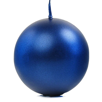 Bougies boules Bleu Métallique 8cm 6pcs