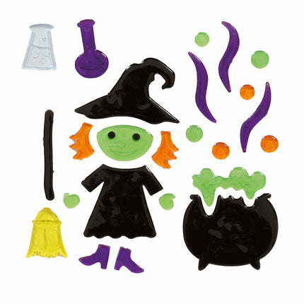 Décoration de fenêtre pour Halloween Chaudron de sorcière