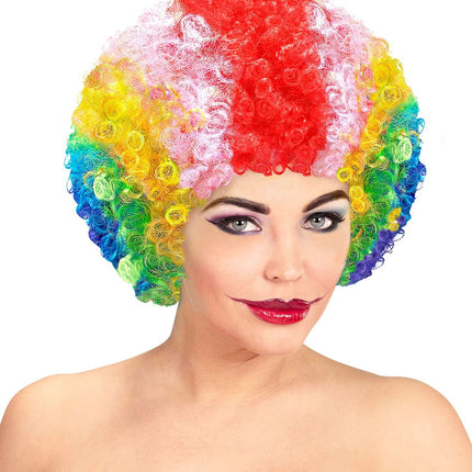 Clown à perruque colorée