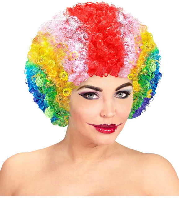 Clown à perruque colorée
