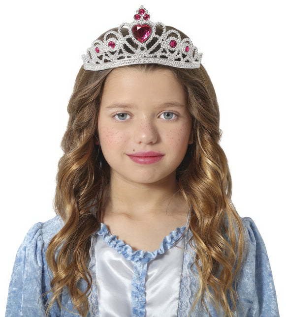 Tiare fille en argent avec diamants bleus enfant