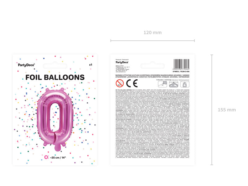 Ballon de baudruche Lettre O Rose Vide 35cm