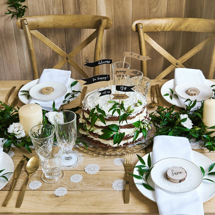 Cartes de table en bois 6pcs