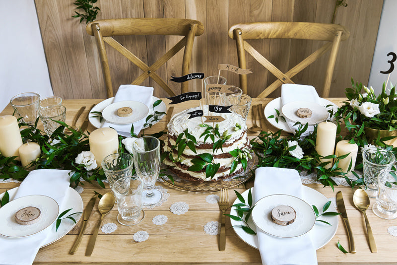 Cartes de table en bois 6pcs