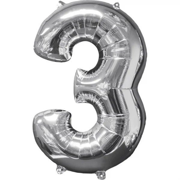 Ballon de baudruche Figure 3 Argent 86cm vide