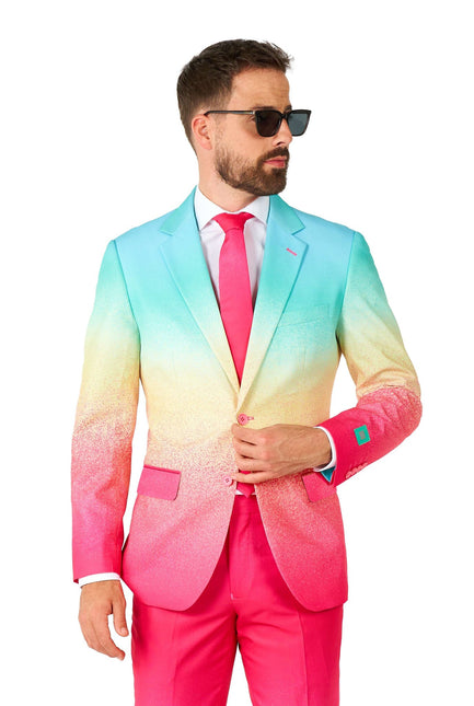 Costume bleu fuchsia arc-en-ciel Hommes <tc>OppoSuits</tc>