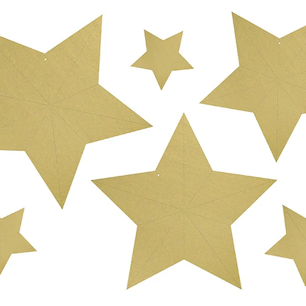 Décoration étoiles or 6pcs
