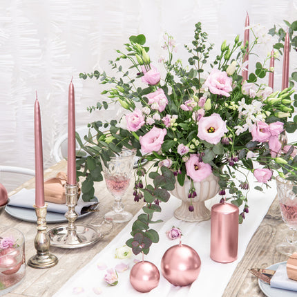 Bougies Globe Rose Gold Metallic 6cm 10pcs