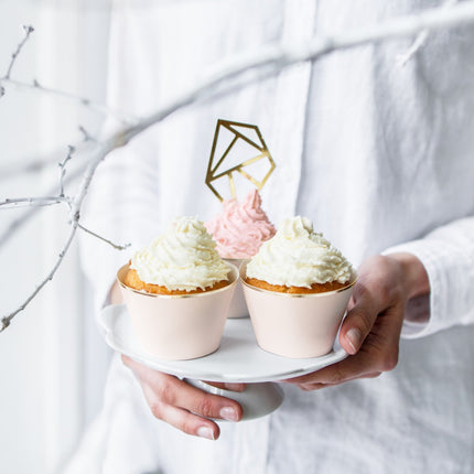 Moules à cupcake rose clair pastel 7.6cm 6pcs
