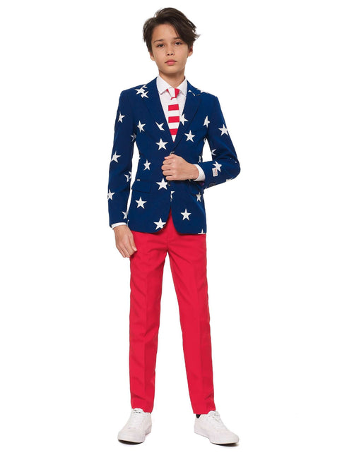 USA Stars Stripes Suit Boy Teen <tc>OppoSuits</tc>