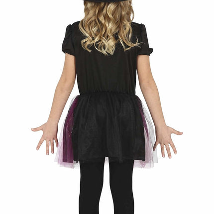 Costume d'Halloween sorcière fille noir violet