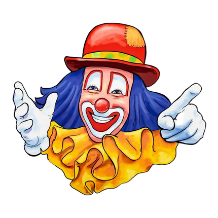 Autocollant de fenêtre Clown Chapeau rouge 40cm