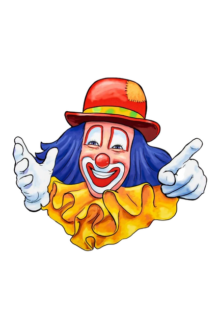 Autocollant de fenêtre Clown Chapeau rouge 40cm