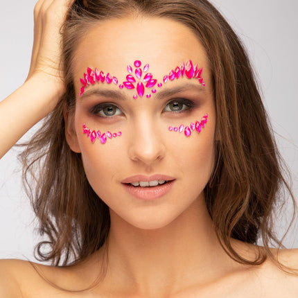 Moon Glow Neon UV Face Jewels Rose Intense