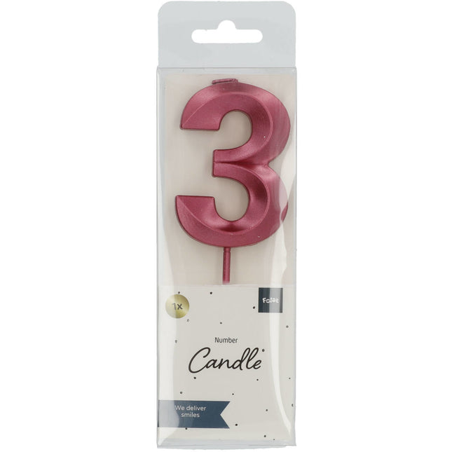 Bougie rose 3 ans 5cm