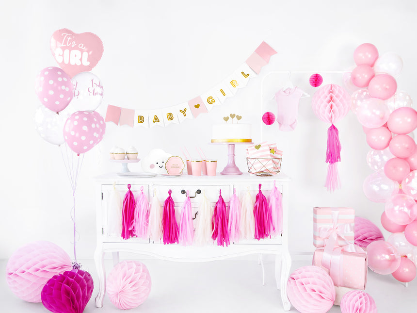 Guirlande de pompons rose 2m