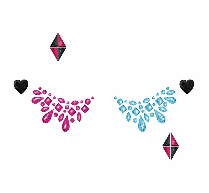 Bijoux en autocollants roses et bleus