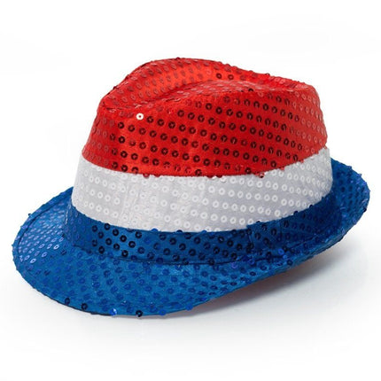 Chapeau à paillettes Rouge Blanc Bleu