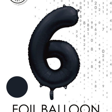 Ballon à figures noir 6 ans brillant 86cm