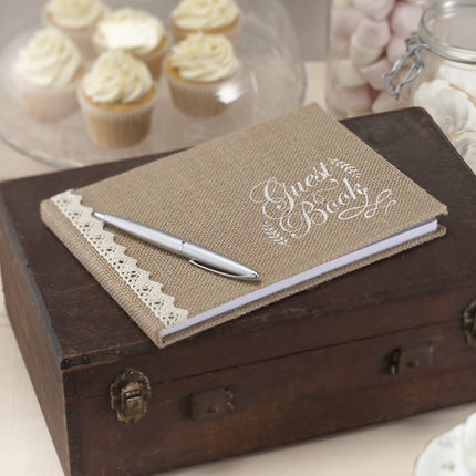 Livre d'or de mariage en jute