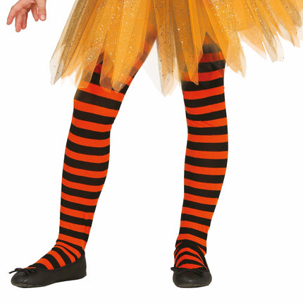 Legging orange rayé enfant