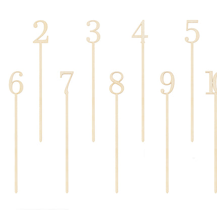 Numéros de table en bois 25cm 10pcs