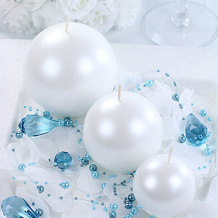 Bougies boules Perle Métallique 6cm 10pcs