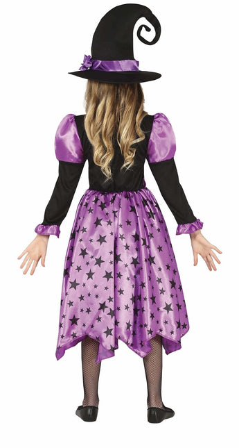Sorcière Costume d'Halloween Fille Étoiles Mauves