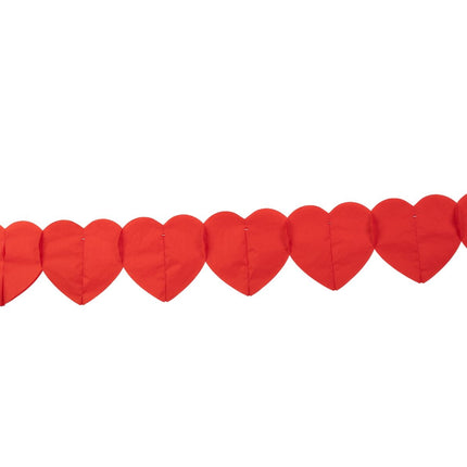 Guirlande de cœurs rouge 6m