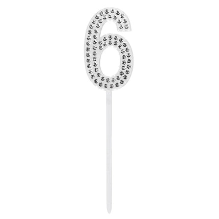 6 Year Cake topper Diamond 10.5cm