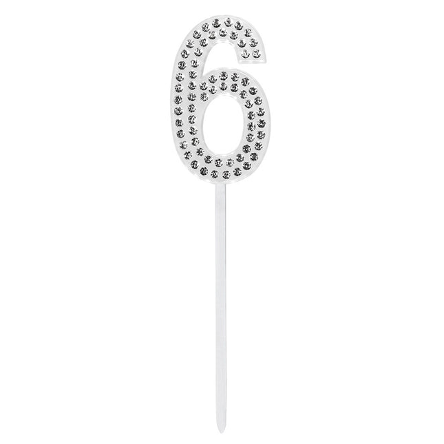 6 Year Cake topper Diamond 10.5cm