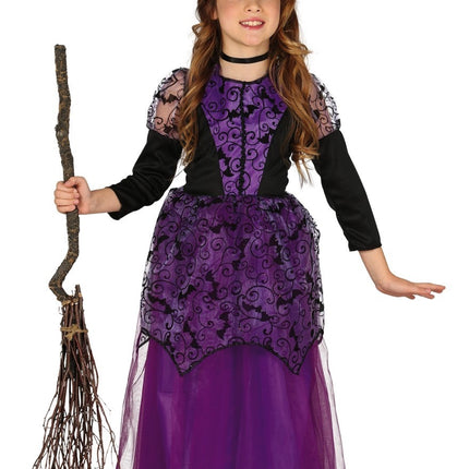 Costume de sorcière enfant violet