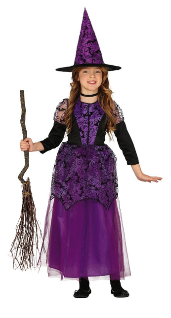 Costume de sorcière enfant violet