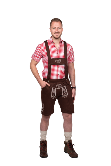 Pantalon en cuir brun foncé pour hommes
