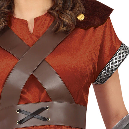 Costume viking marron pour femme