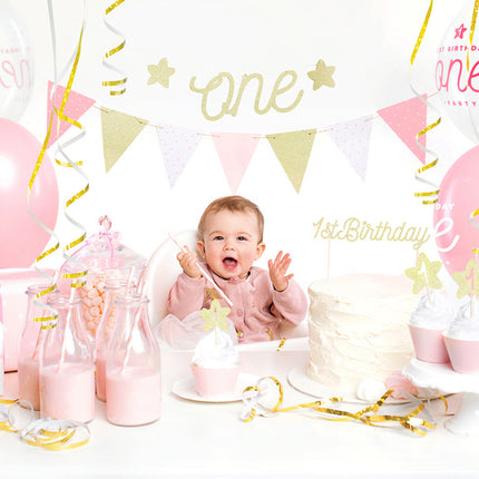 Cake Toppers 1 Year Gold 6pcs