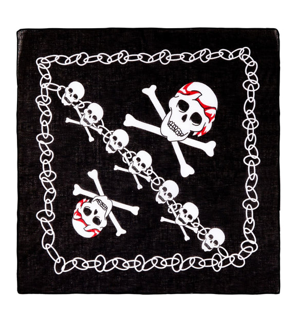 Bandana pirate noir et blanc
