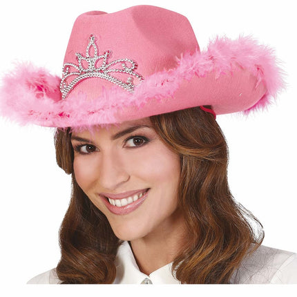 Chapeau de cow-boy rose