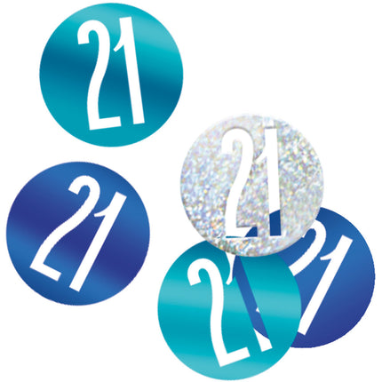 Confetti de table 21 ans bleu 14gr